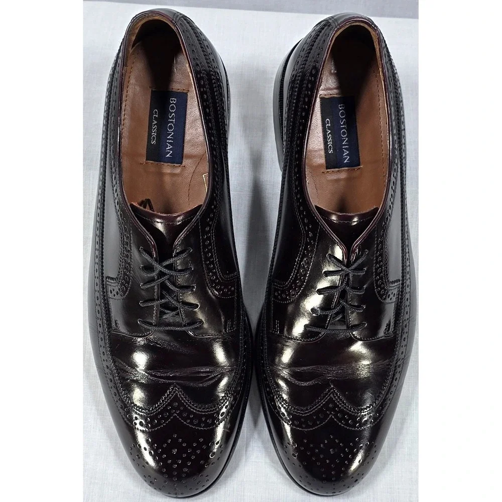 Bostonian Classics First Flex‎ Men's Burgundy Leather Wingtip Oxford Shoes